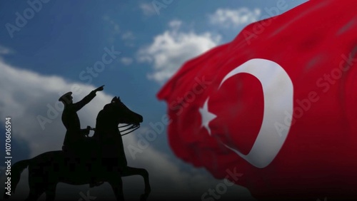 Turkish Flag and Mustafa Kemal Atatürk photo