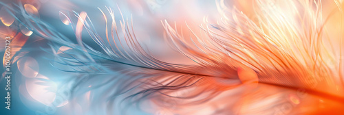 Wallpaper Mural Ethereal Feather Floating in Dreamy Abstract Background Capturing Serenity and Softness in Nature's Beauty. Banner. Copy space Torontodigital.ca