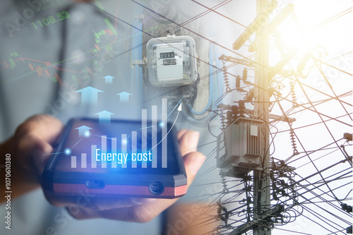 The concept of rising energy costs Energy shortage crisis