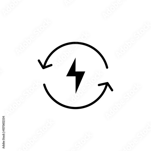 Alternative energy icon black and white vector sign