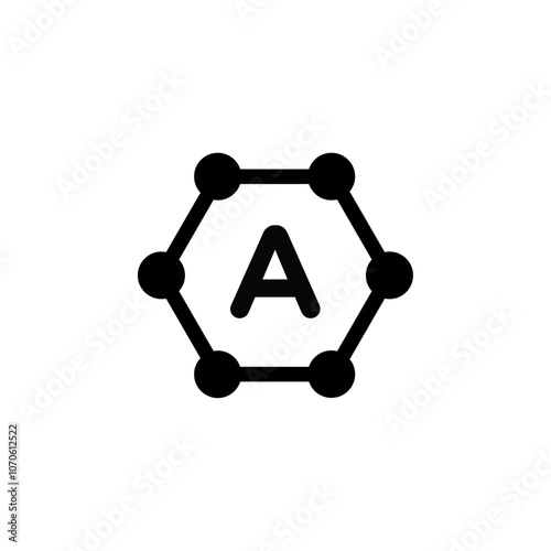 Antioxidant icon black and white vector sign