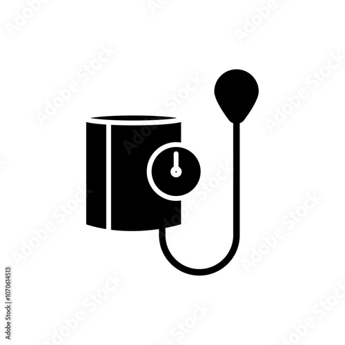 Blood pressure meter icon black and white vector sign
