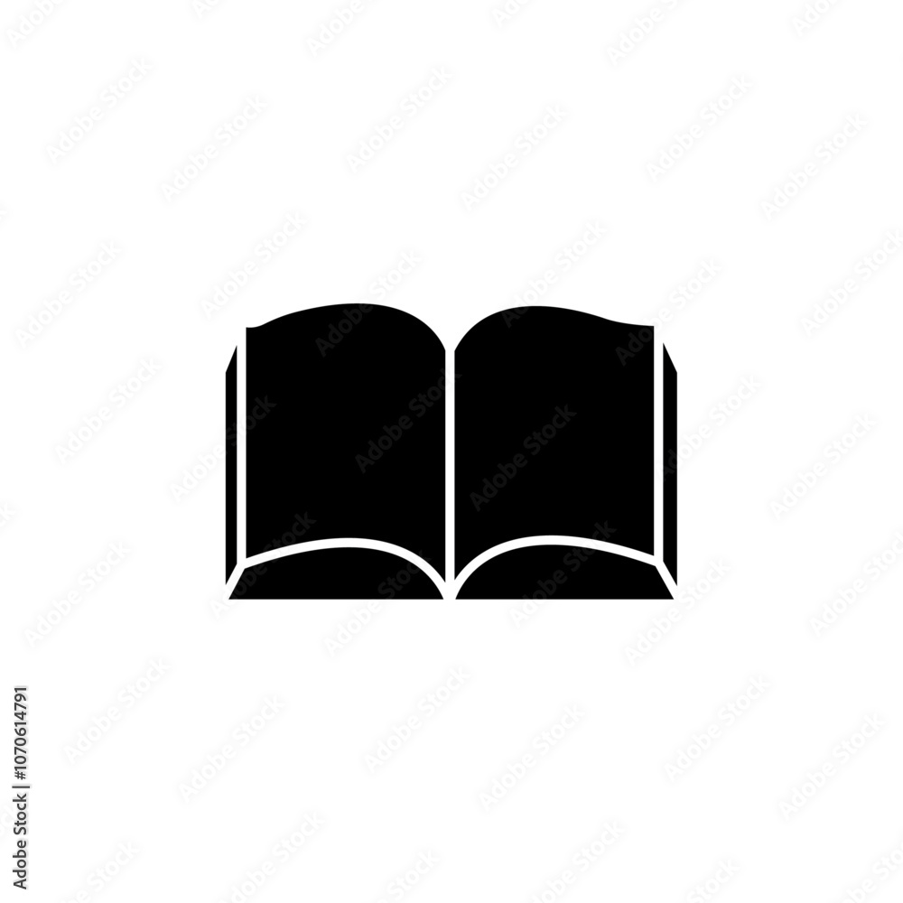 Book open icon black and white vector sign Book open icon black and white vector sign