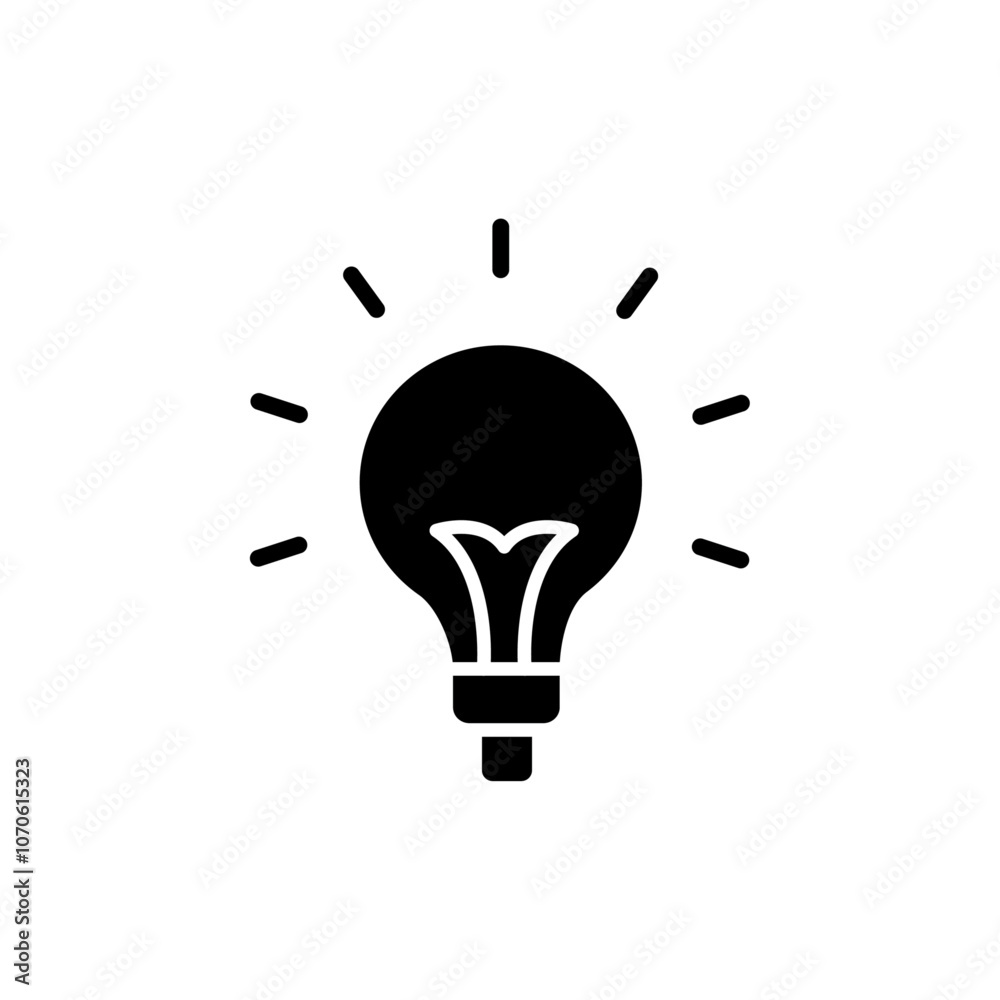Bulb icon black and white vector sign Bulb icon black and white vector sign