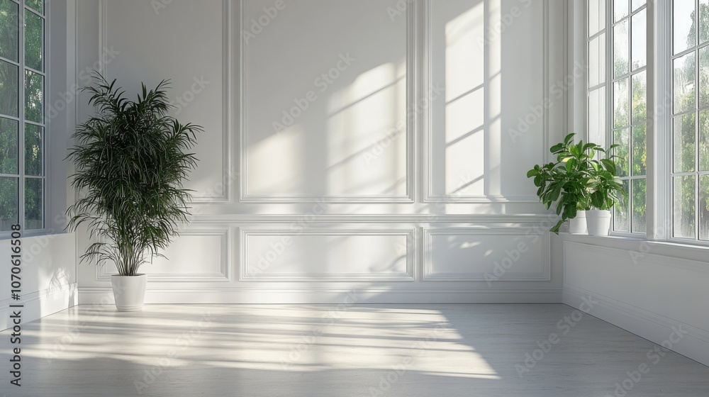 Sunlit Interior with Lush Greenery