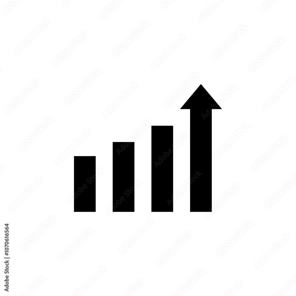 Chart icon black and white vector sign Chart icon black and white vector sign
