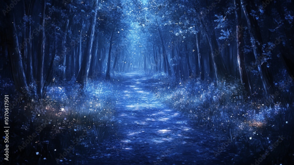 Enchanting Moonlight Path Magical Forest Fantasy Nature Scene Enchanting Moonlight Path Magical Forest Fantasy Nature Scene