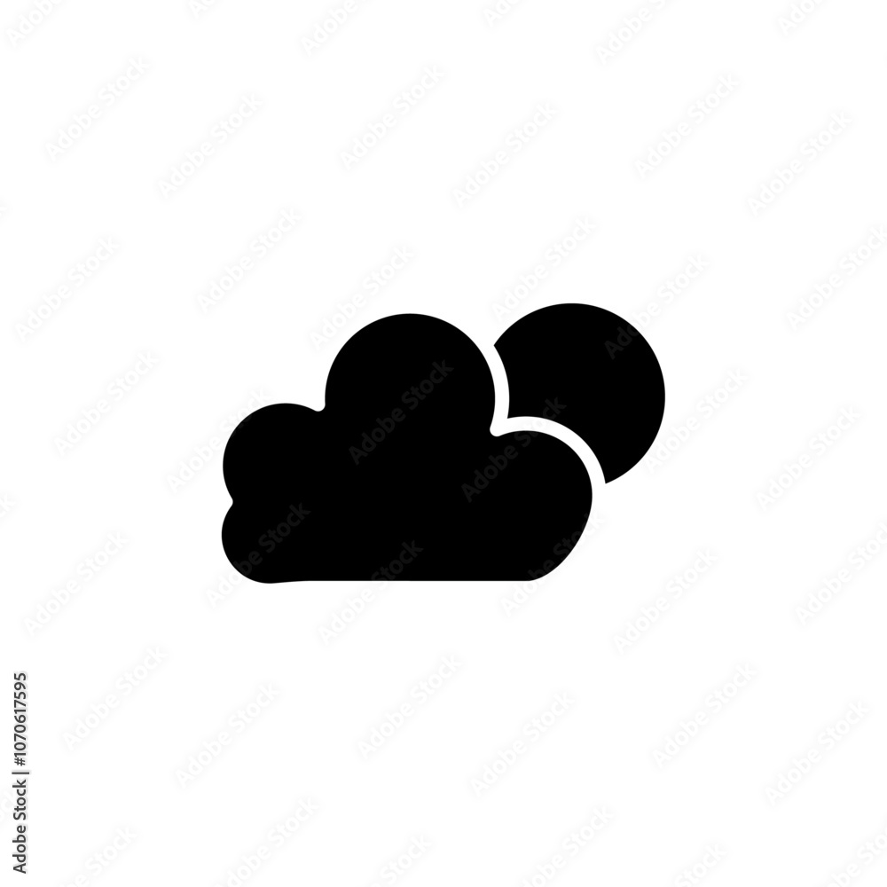 Cloud sun icon black and white vector sign Cloud sun icon black and white vector sign