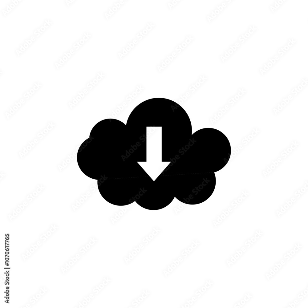 Cloud upload icon black and white vector sign Cloud upload icon black and white vector sign