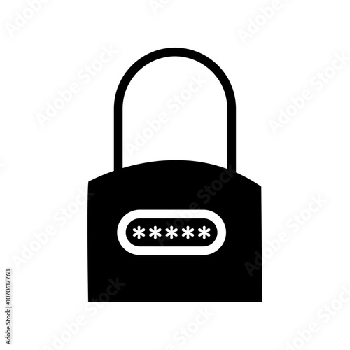 Code lock icon black and white vector sign