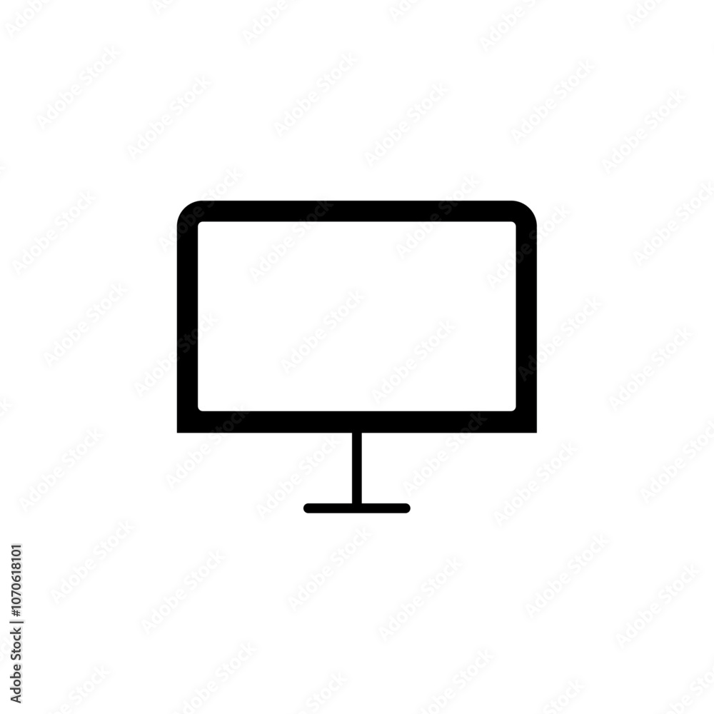 Computer Screen icon black and white vector sign Computer Screen icon black and white vector sign