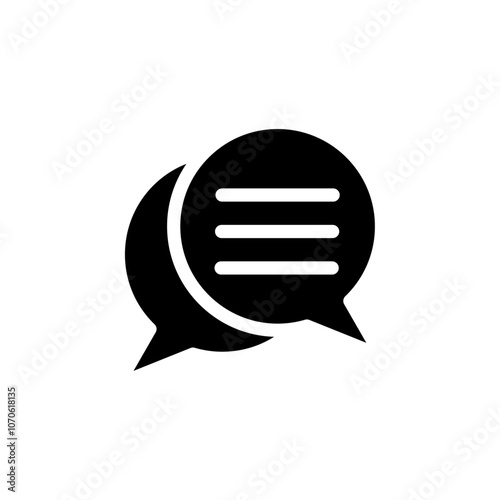 Conversation icon black and white vector sign