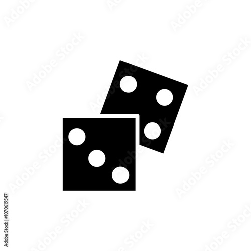 Dice Icon black and white vector sign