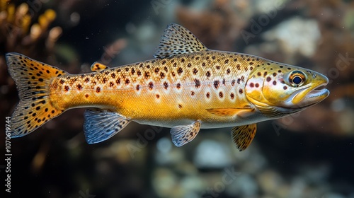 Vibrant Fish Swimming in Clear River Water photo