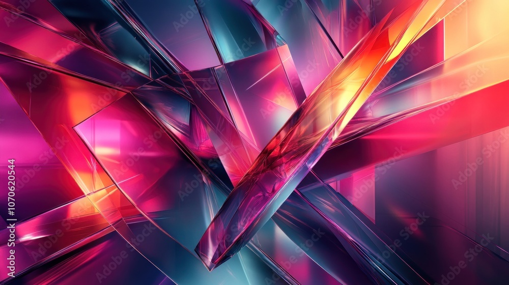 Abstract Geometric Shapes in Vibrant Hues Abstract Geometric Shapes in Vibrant Hues