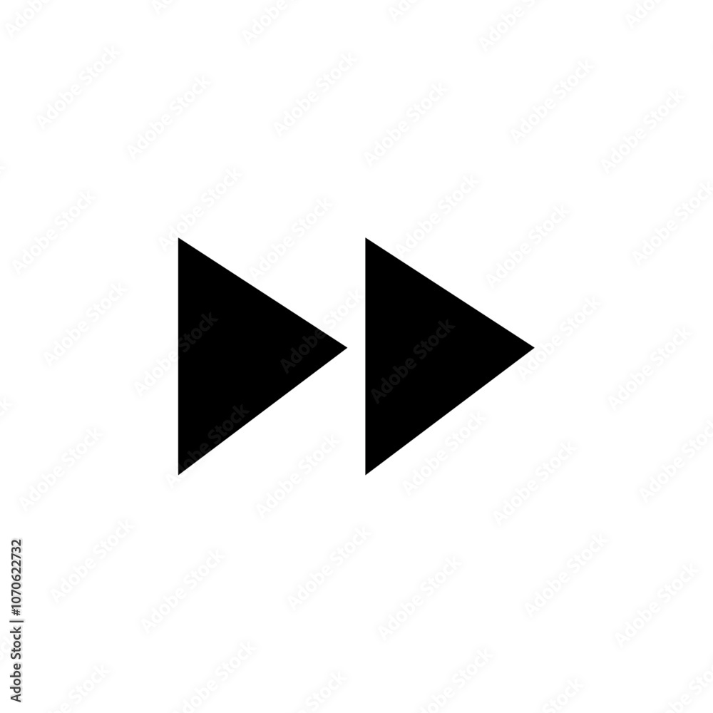Fast forward icon black and white vector sign Fast forward icon black and white vector sign