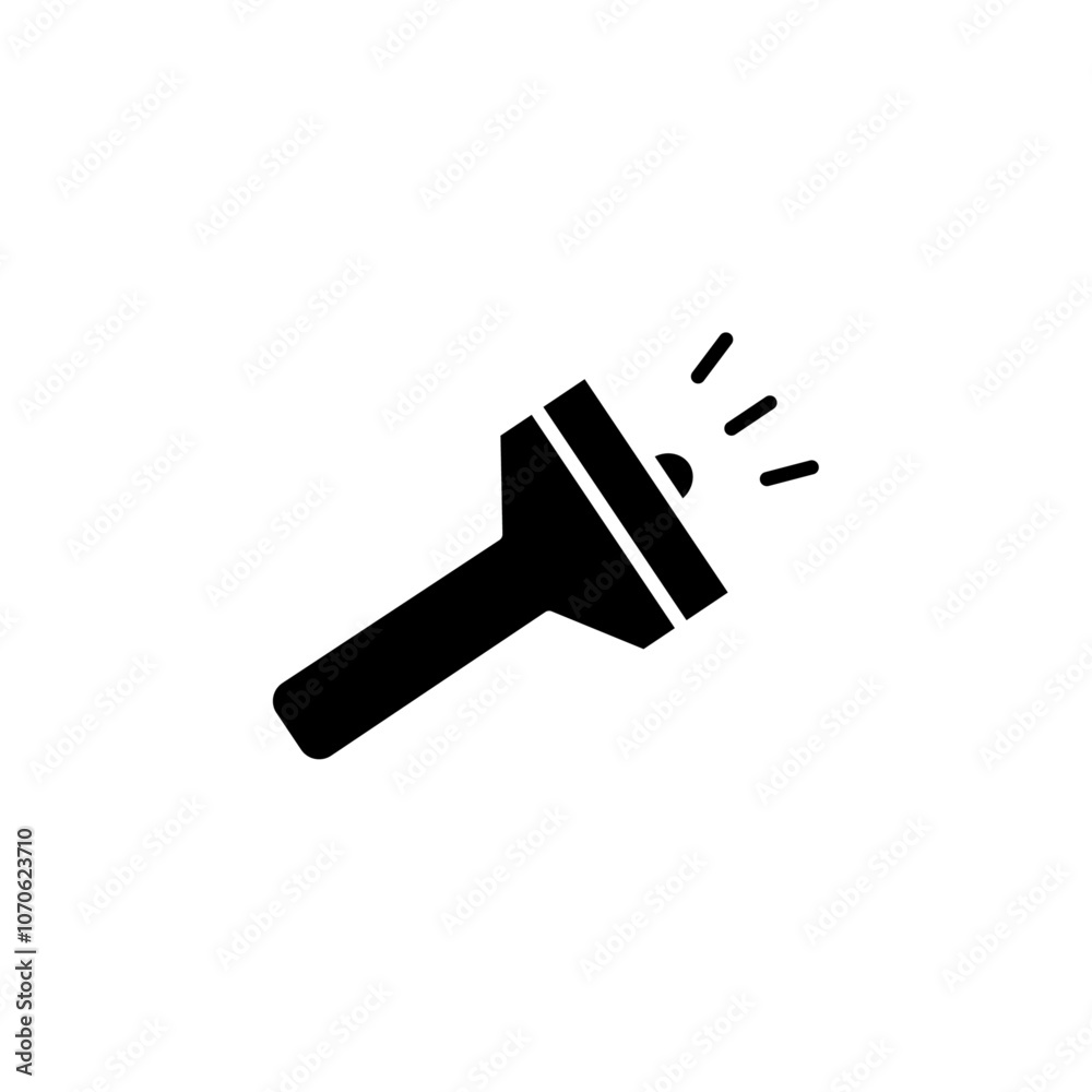 Flashlight icon black and white vector sign Flashlight icon black and white vector sign