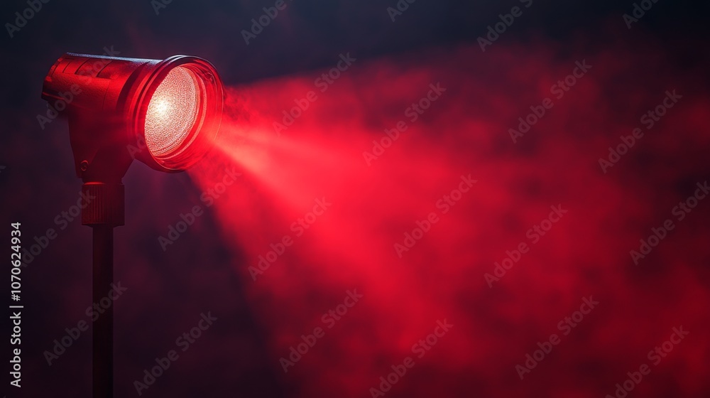 Red Spotlight Illuminating Fog Red Spotlight Illuminating Fog