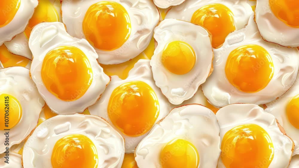 Fried eggs pattern seamless loop animated video Fried eggs pattern seamless loop animated video