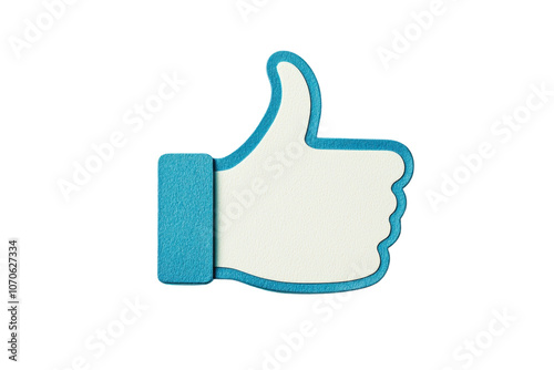 A colorful thumbs-up symbol representing approval and positivity. photo