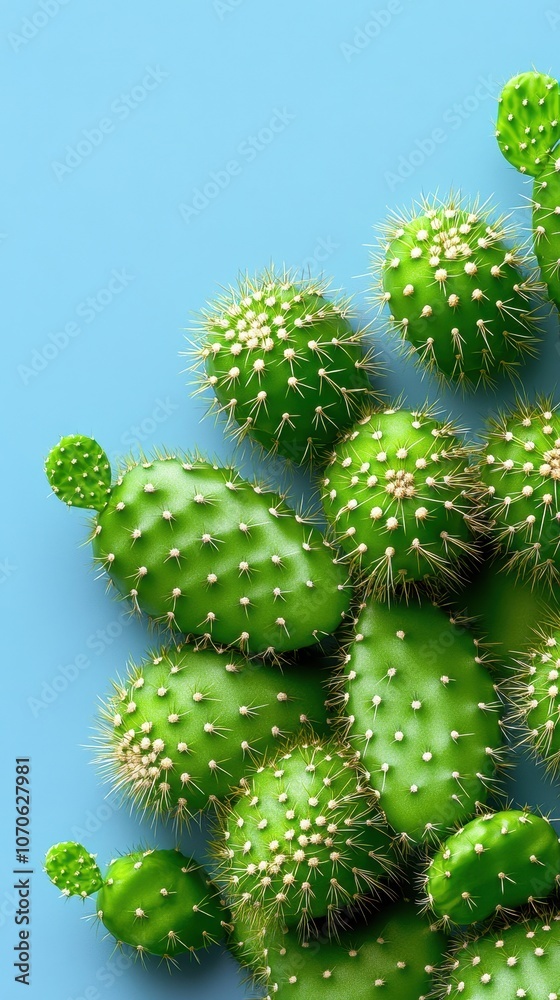 Desert scene with minimal sun and cacti forms Desert scene with minimal sun and cacti forms