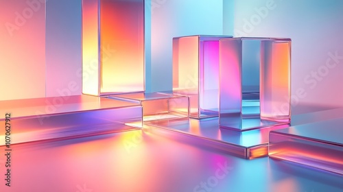 Abstract Glass Blocks in Gradient Light