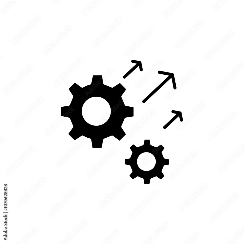 Improvement icon black and white vector sign
