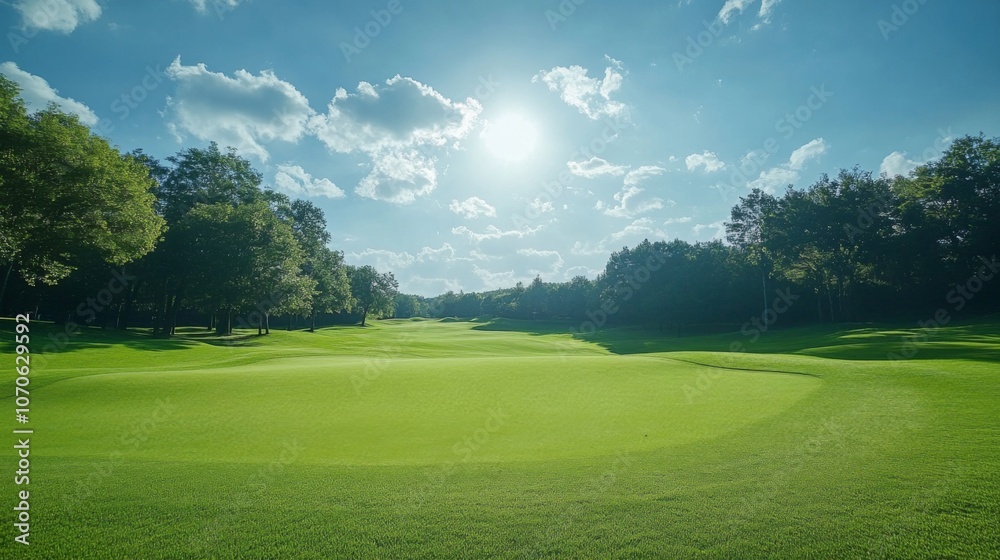 Lush Green Golf Course on a Sunny Day