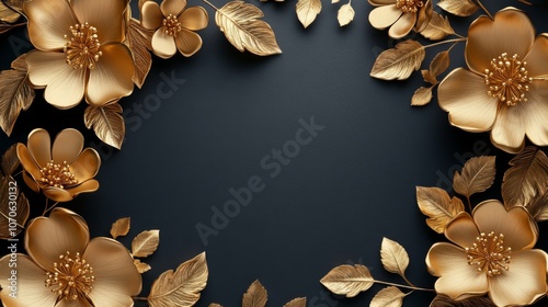 Golden Floral Frame