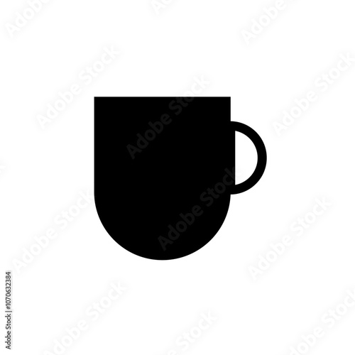 Mug icon black and white vector sign