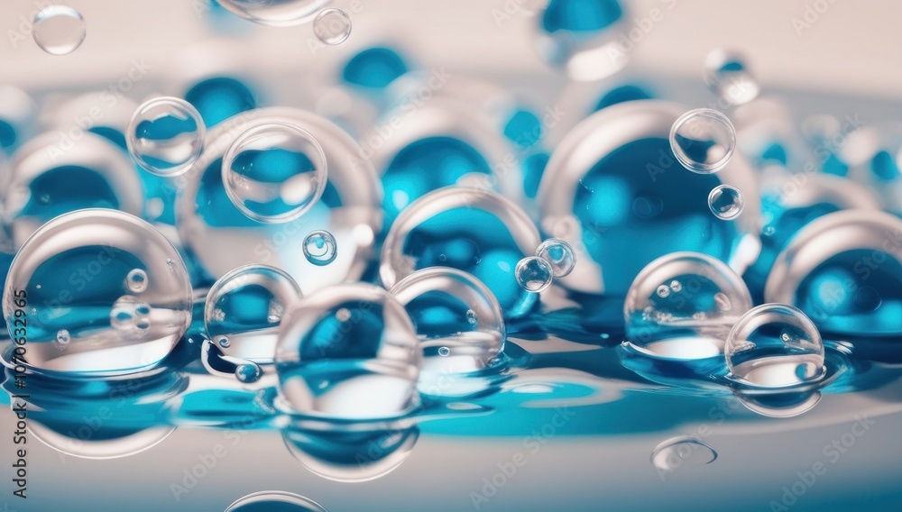 Transparent glass bubbles background. Water drops backdrop Transparent glass bubbles background. Water drops backdrop