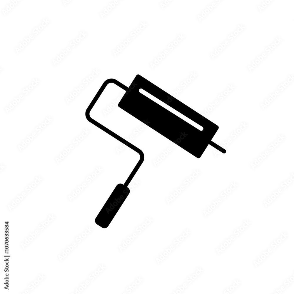Paint roller icon black and white vector sign Paint roller icon black and white vector sign