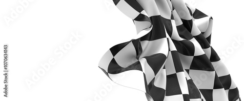 Black and white checkered abstract background. Race background with space for text. Racing flag