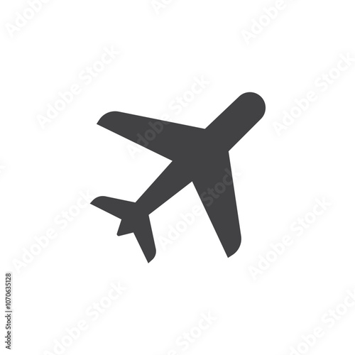 Plane icon black and white vector sign