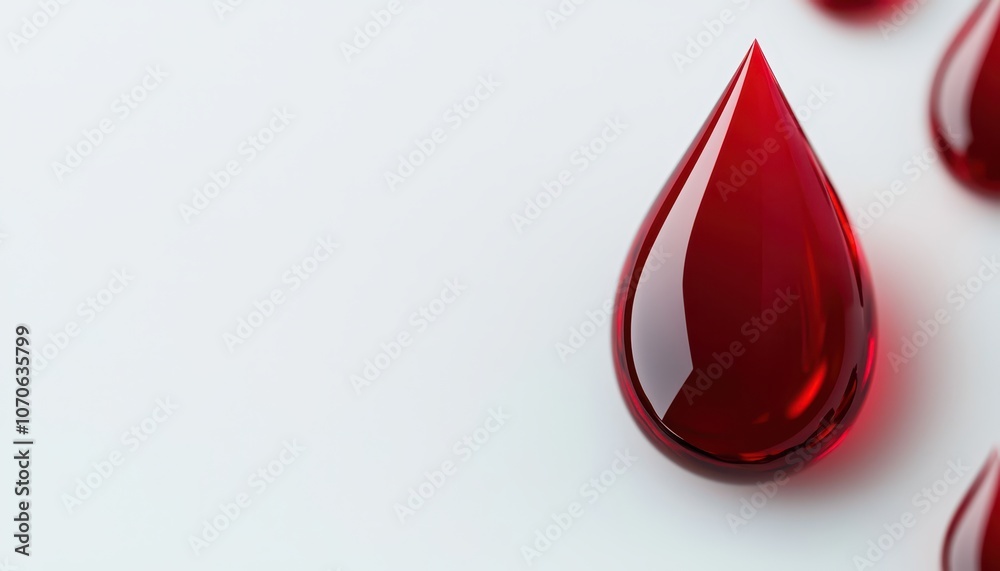 Obraz premium Discover the intricate beauty of a single red water droplet capturing light and reflection