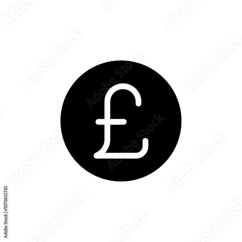 Pound Icon black and white vector sign