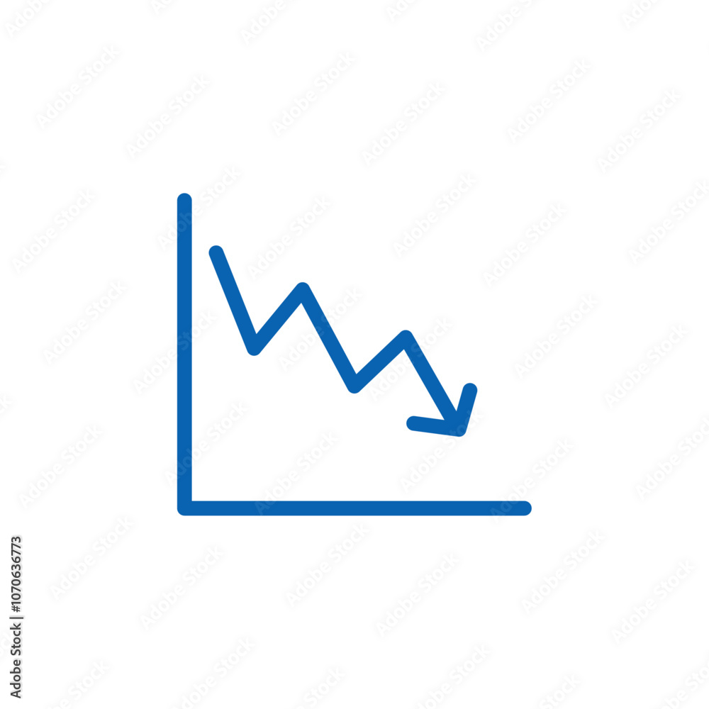 Reduction chart icon black and white vector sign Reduction chart icon black and white vector sign