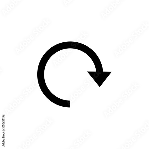 Repeat icon black and white vector sign