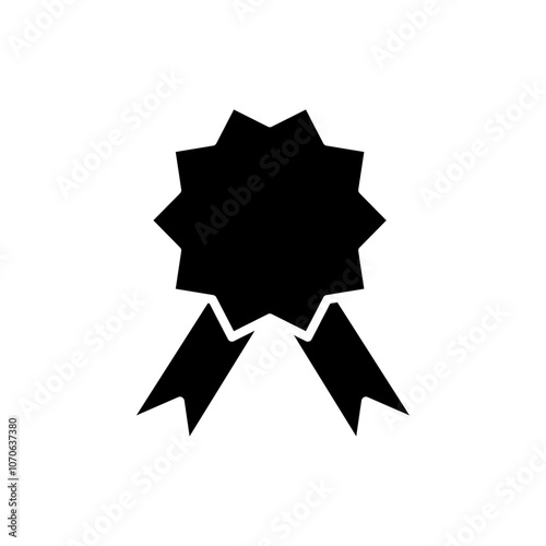 Ribbon Icon black and white vector sign