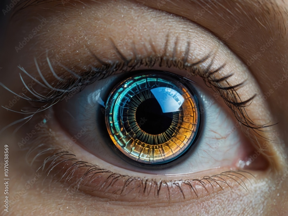 Fototapeta premium Detailed Closeup of Smart Contact Lens