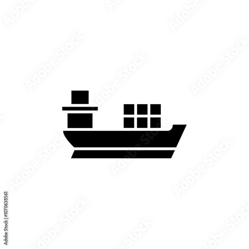 Ship icon black and white vector sign