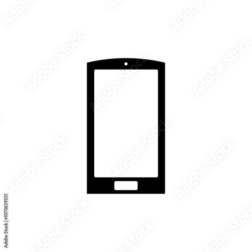 Smartphone icon black and white vector sign