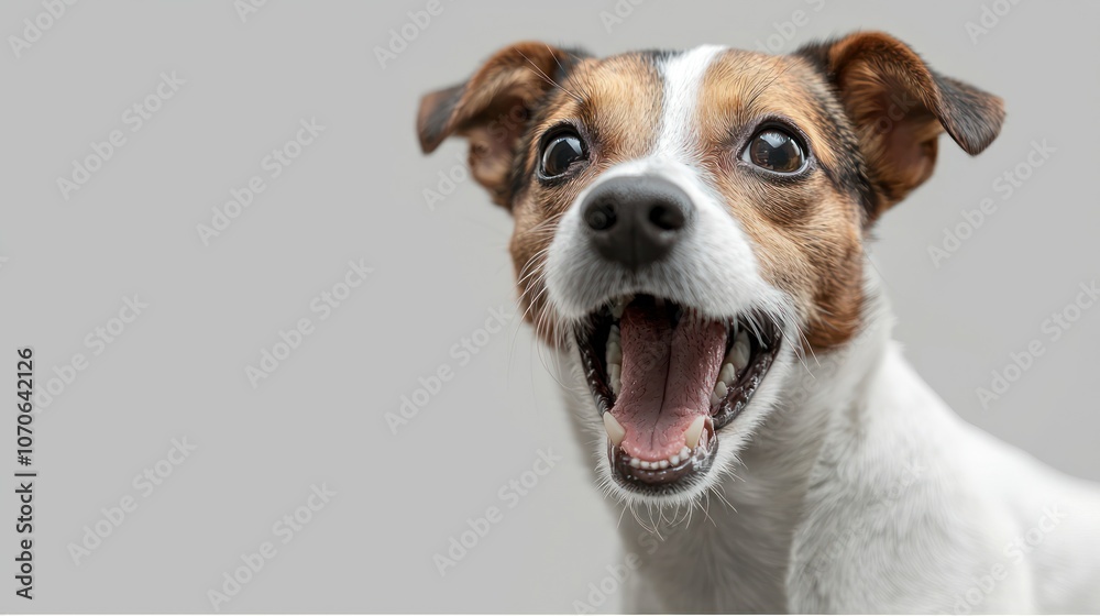 Angry and surprised dog isolated on transparent png background with a funny and excited expression Angry and surprised dog isolated on transparent png background with a funny and excited expression