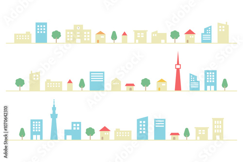 Simple cityscape vector landscape illustration