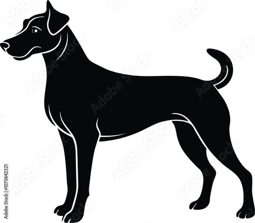 Dog silhouette dog breed silhouette vector illustration