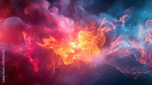 Abstract Nebula with Vibrant Hues