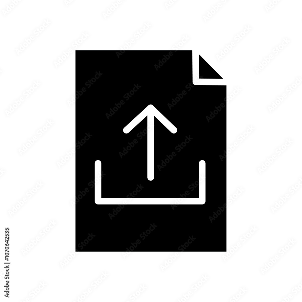 Upload Icon black and white vector sign Upload Icon black and white vector sign