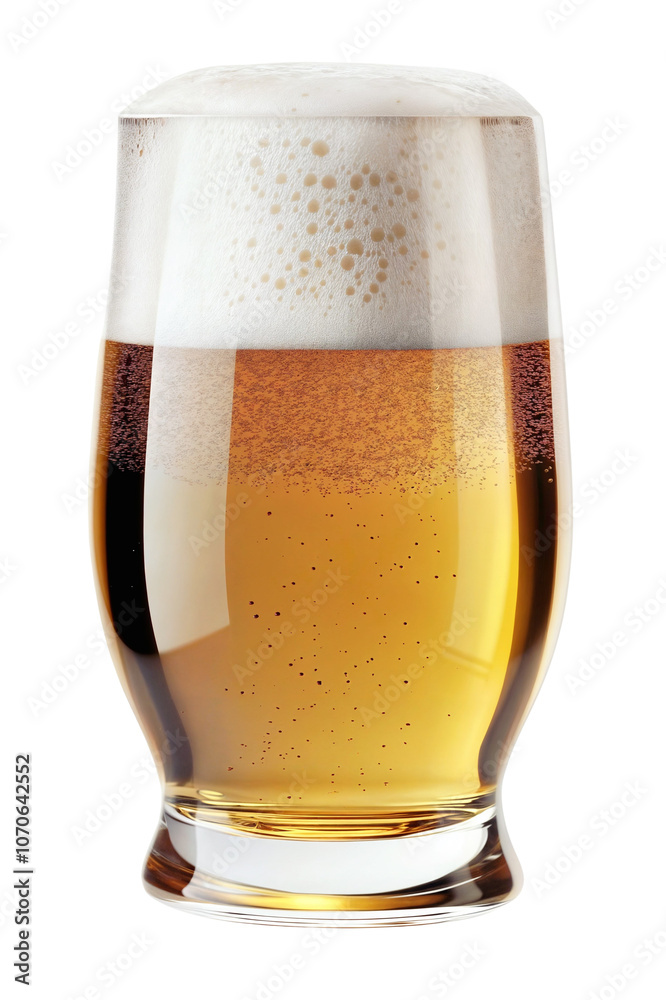 A glass of beer with foam isolated over transparent background, PNG cut-out A glass of beer with foam isolated over transparent background, PNG cut-out