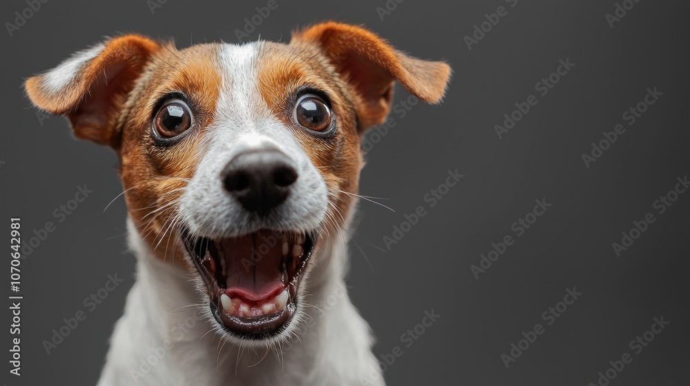 Angry and surprised dog isolated on transparent png background with a funny and excited expression Angry and surprised dog isolated on transparent png background with a funny and excited expression