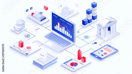 Advanced technology hub with diagrams of nest egg accumulation and longterm prosperity